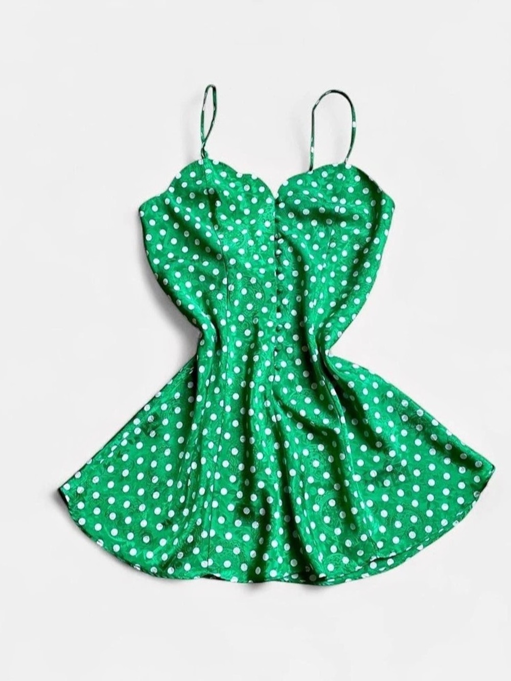 Victoria's Secret Polka Dot Mini Dress in Green & White Size Medium